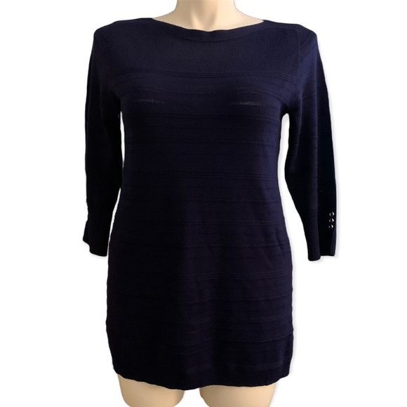 Apt. 9 | Purple Long-Sleeve Lightweight Sweater with Side Slit | Sz M - Picture 1 of 15